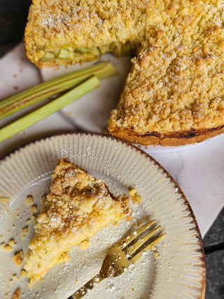 Rhabarber Pudding Kuchen